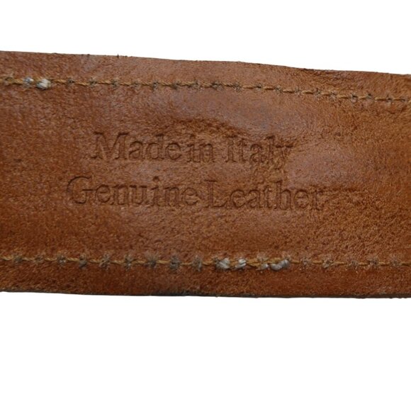 Aquara 3899 Brown Silver Snakeskin Embossed Leather Metal Studded Western Belt - Picture 9 of 10